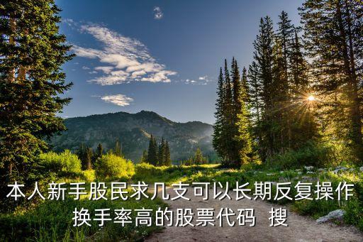 本人新手股民求几支可以长期反复操作换手率高的股票代码  搜