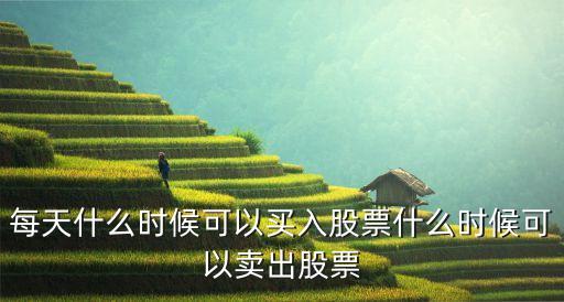 每天什么时候可以买入股票什么时候可以卖出股票