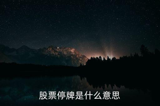 股票停牌是什么意思