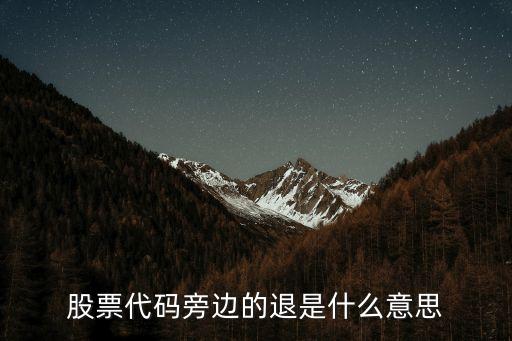 股票代码旁边的退是什么意思