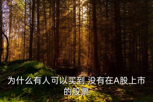为什么有人可以买到 没有在A股上市的股票