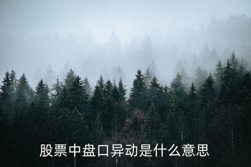 股票中盘口异动是什么意思