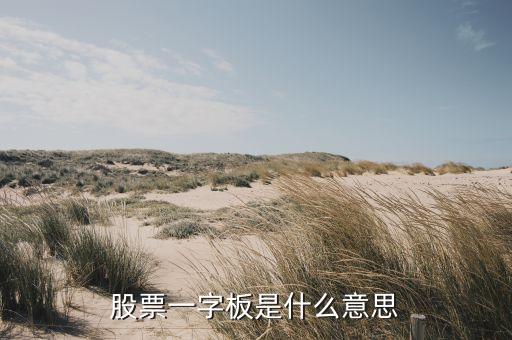 股票一字板是什么意思