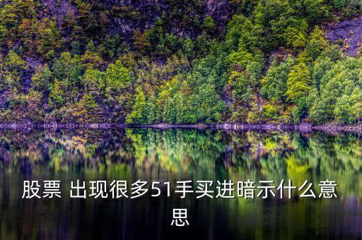 股票 出现很多51手买进暗示什么意思