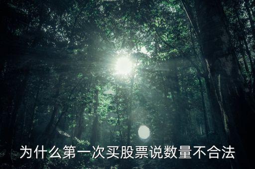 为什么第一次买股票说数量不合法