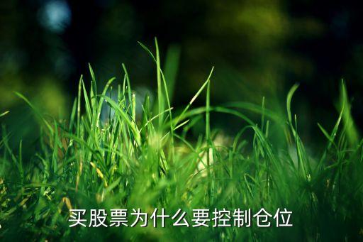 买股票为什么要控制仓位
