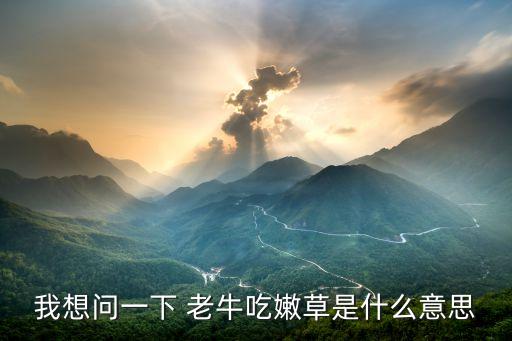 我想问一下 老牛吃嫩草是什么意思